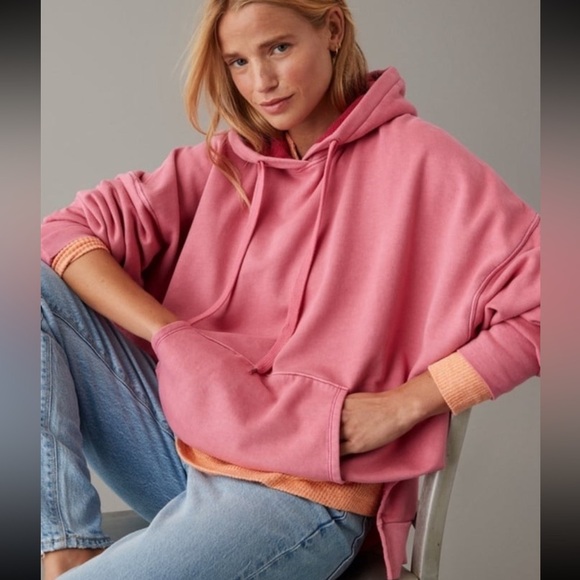 Offline By Aerie Oversized Dusty Rose Mauve Pink Hoodie Women’s Size Small - Picture 1 of 5